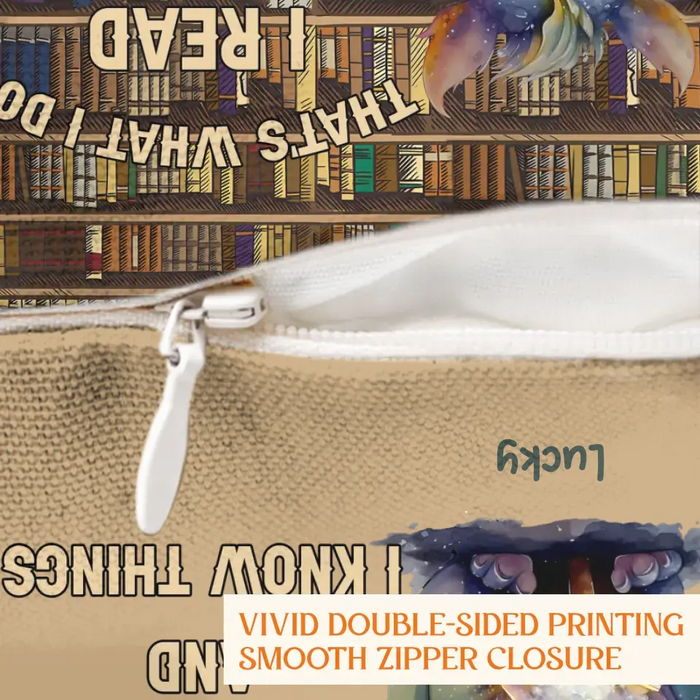 Personalized Reading Dragon Pillow Cover - Gift Idea For Book Lover - That's What I Do I Read Books and I Know Things