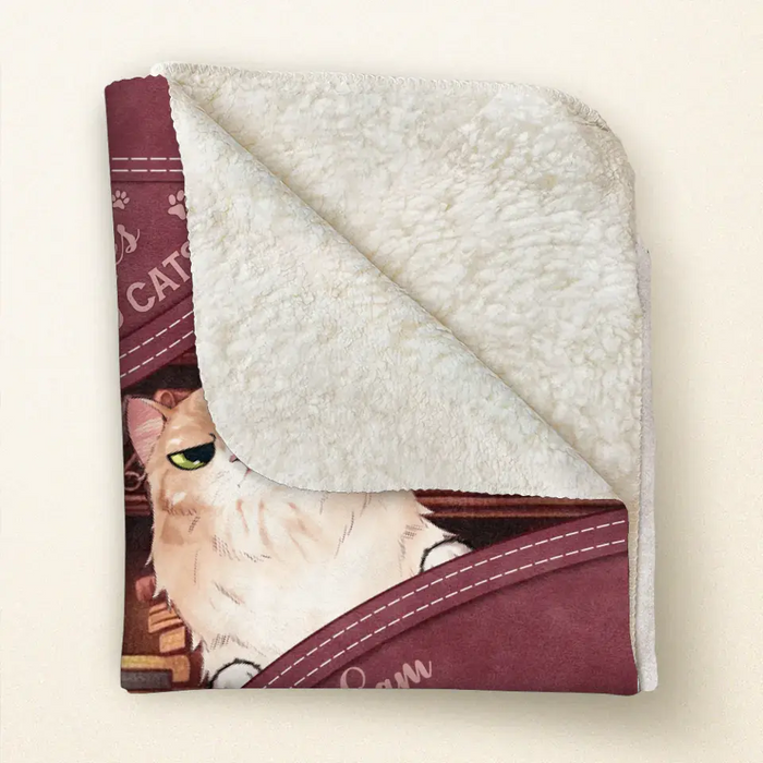 Personalized Books And Cats Quilt/Fleece Throw Blanket - Gift Idea For Book Lover - Just A Girl Who Loves Books And Cats