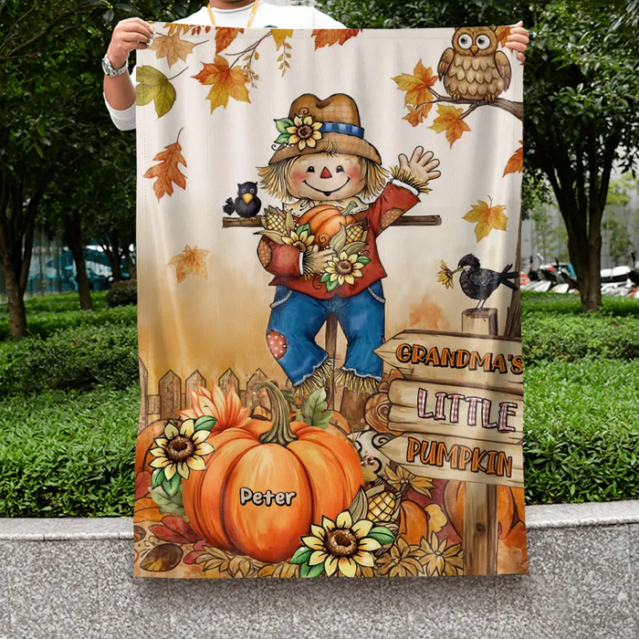 Personalized Grandma's Little Pumpkins Flag Sign - Up to 10 Kids - Gift Idea To Grandma/Mother