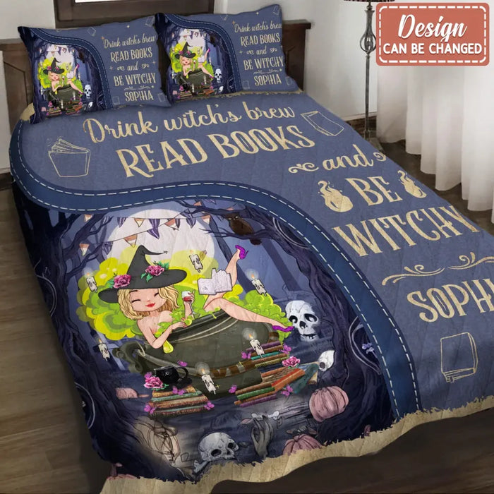 Personalized Book Witch Quilt Bed Sets - Gift Idea For Books Lover - In A World Of Book Worms Be A Book Witch