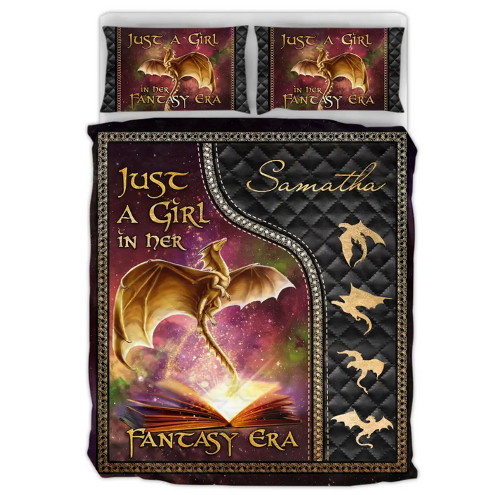 Personalized Fantasy Book Reading Quilt Bed Sets - Gift Idea For Books Lover - Just A Girl In Her Fantasy Era