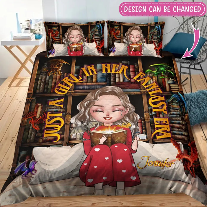 Personalized Fantasy Reading Book Quilt Bed Sets - Gift Idea For Book Lover - Just A Girl In Her Fantasy Era