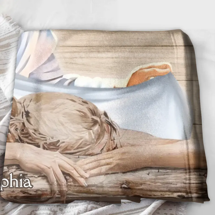 Personalized Give It To God And Go To Sleep Quilt/Fleece Throw Blanket - Gift For Christian, Bedroom Decor, Religious Home Decor