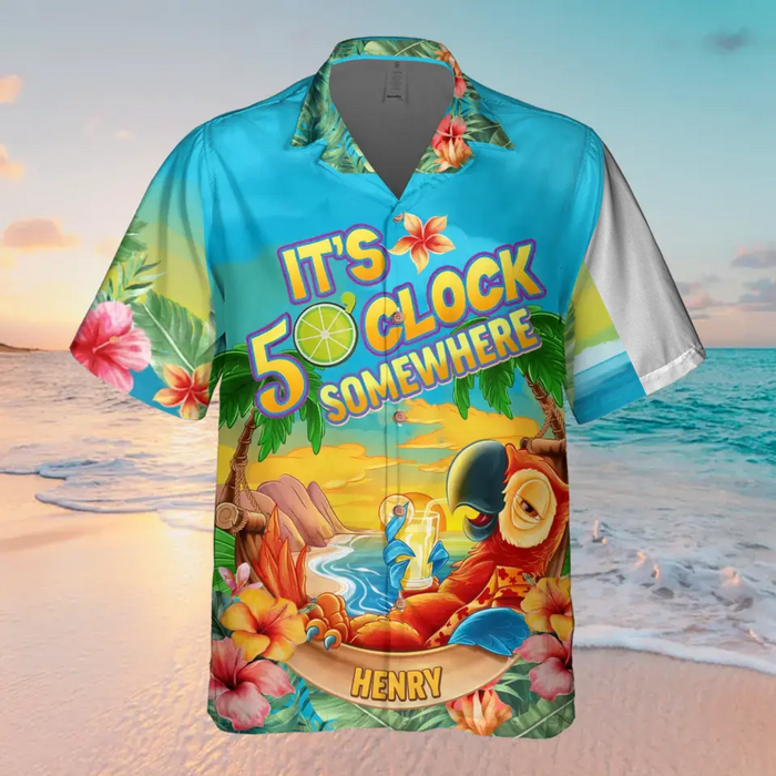 Personalized Parrot Hawaiian Shirt - Gitt Idea For Summer/Friends/Family - It's 5 O'clock Somewhere