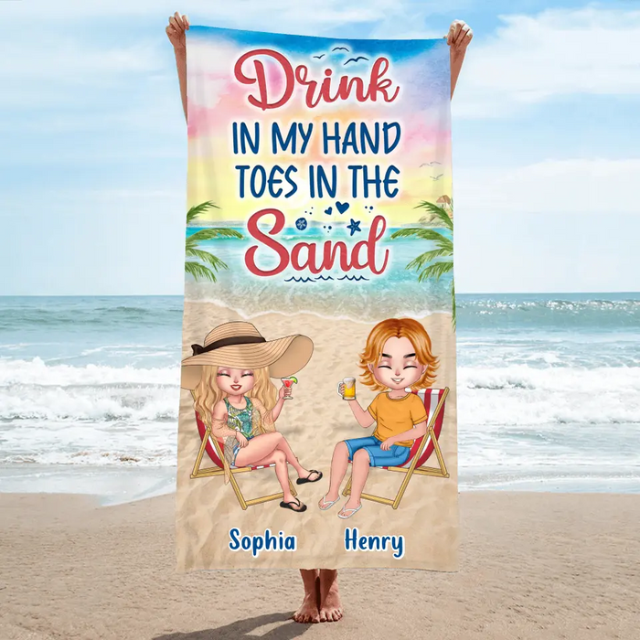 Personalized Couple Beach Towel - Gift Idea For Couple/Friends - I Love You To The Beach And Back
