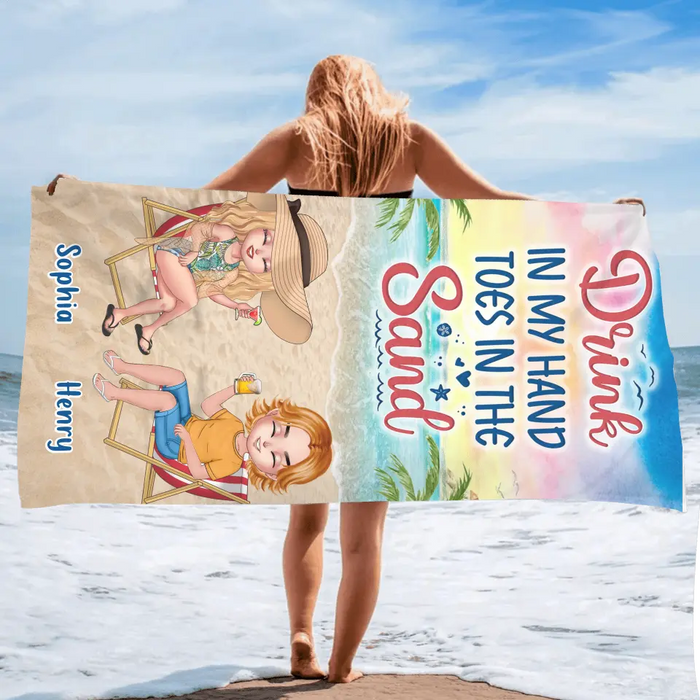 Personalized Couple Beach Towel - Gift Idea For Couple/Friends - I Love You To The Beach And Back