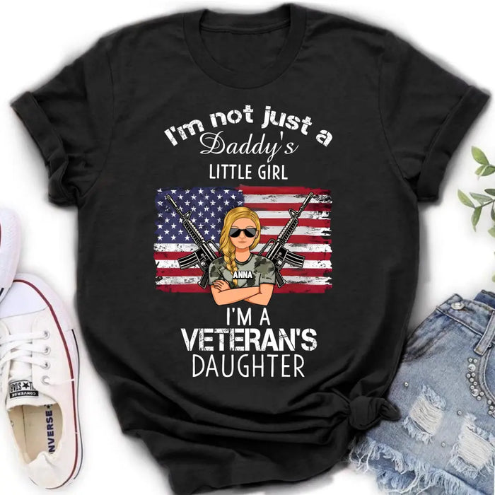 Personalized Veteran's Daughter T-Shirt/Long Sleeve/Sweatshirt/Hoodie - Gift Idea For Veteran/Daughter - I'm Not Just A Daddy's Little Girl I'm A Veteran's Daughter