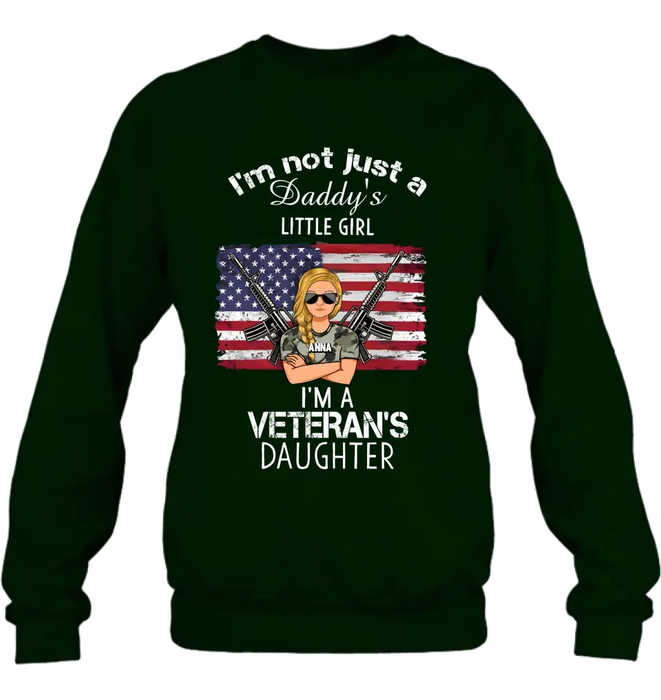 Personalized Veteran's Daughter T-Shirt/Long Sleeve/Sweatshirt/Hoodie - Gift Idea For Veteran/Daughter - I'm Not Just A Daddy's Little Girl I'm A Veteran's Daughter