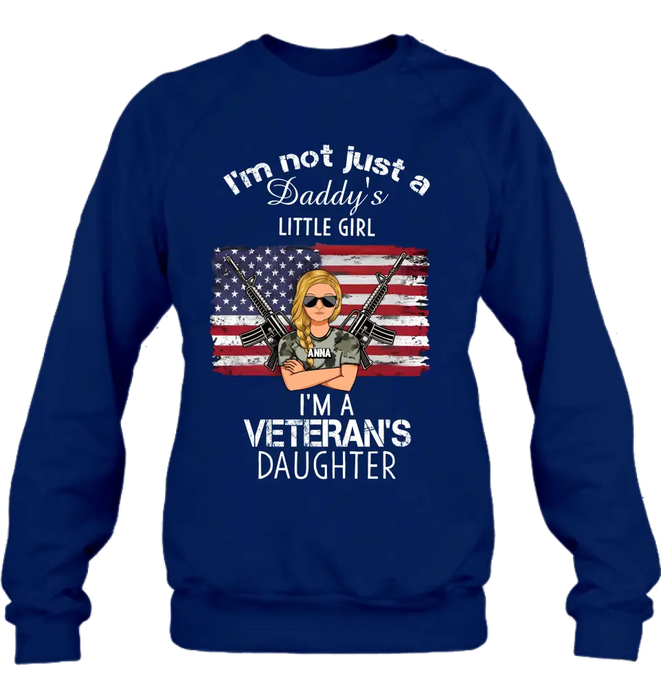 Personalized Veteran's Daughter T-Shirt/Long Sleeve/Sweatshirt/Hoodie - Gift Idea For Veteran/Daughter - I'm Not Just A Daddy's Little Girl I'm A Veteran's Daughter