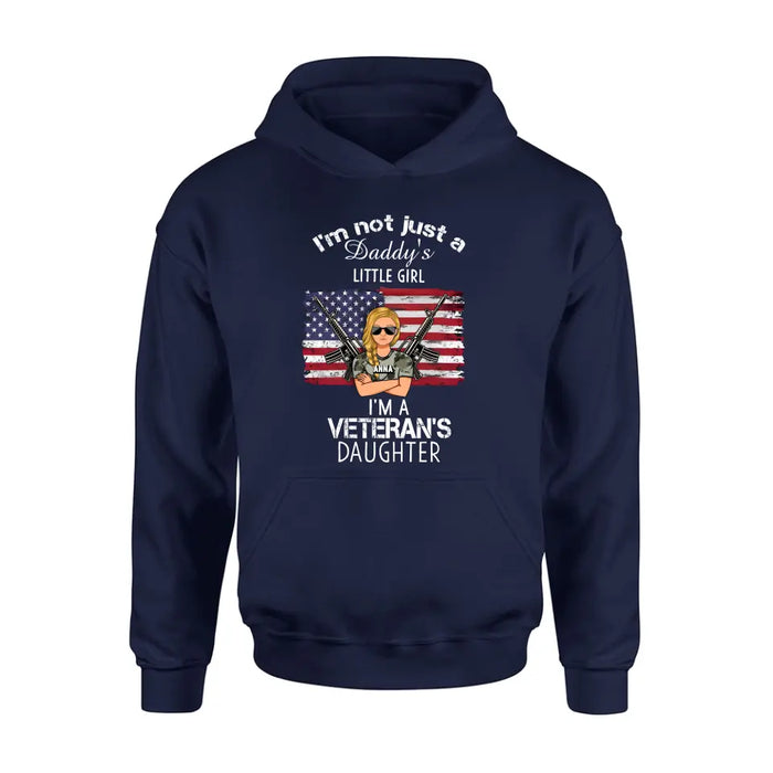 Personalized Veteran's Daughter T-Shirt/Long Sleeve/Sweatshirt/Hoodie - Gift Idea For Veteran/Daughter - I'm Not Just A Daddy's Little Girl I'm A Veteran's Daughter