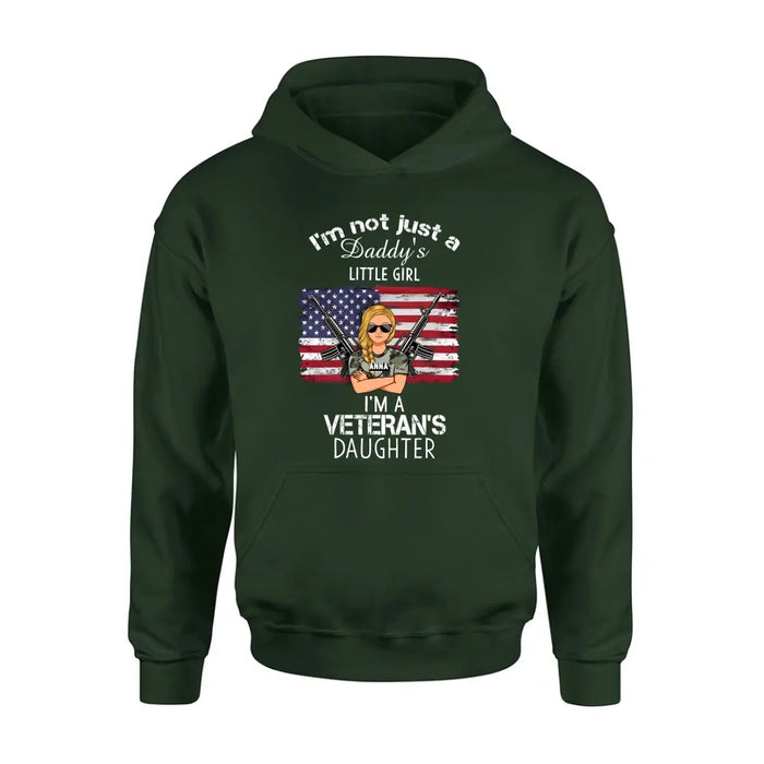 Personalized Veteran's Daughter T-Shirt/Long Sleeve/Sweatshirt/Hoodie - Gift Idea For Veteran/Daughter - I'm Not Just A Daddy's Little Girl I'm A Veteran's Daughter