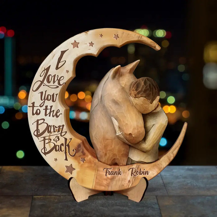 Personalized Horse 2 Layered Wooden Plaque - Gift Idea For Horse Lover - I Love You To The Barn & Back