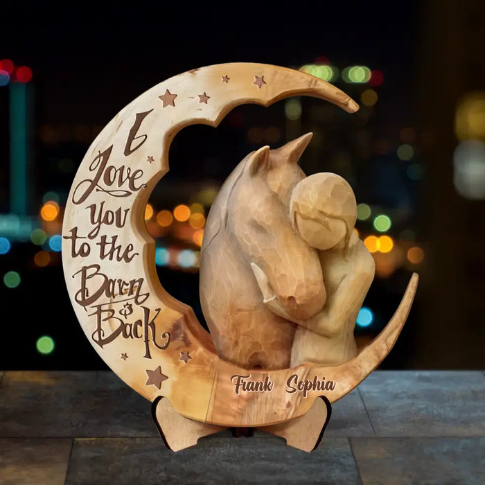 Personalized Horse 2 Layered Wooden Plaque - Gift Idea For Horse Lover - I Love You To The Barn & Back