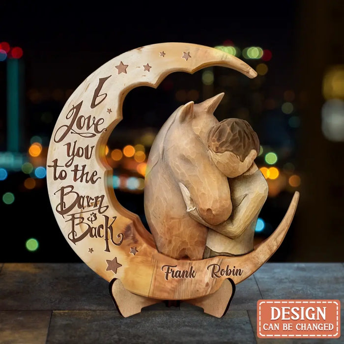Personalized Horse 2 Layered Wooden Plaque - Gift Idea For Horse Lover - I Love You To The Barn & Back
