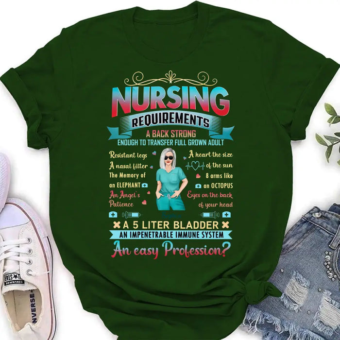 Personalized Nurse T-shirt/Long Sleeve/Sweatshirt/Hoodie - Nurse/Birthday Gift Idea - Nursing Requirements