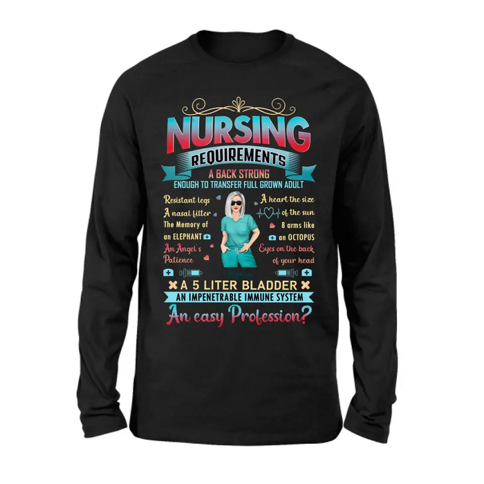Personalized Nurse T-shirt/Long Sleeve/Sweatshirt/Hoodie - Nurse/Birthday Gift Idea - Nursing Requirements