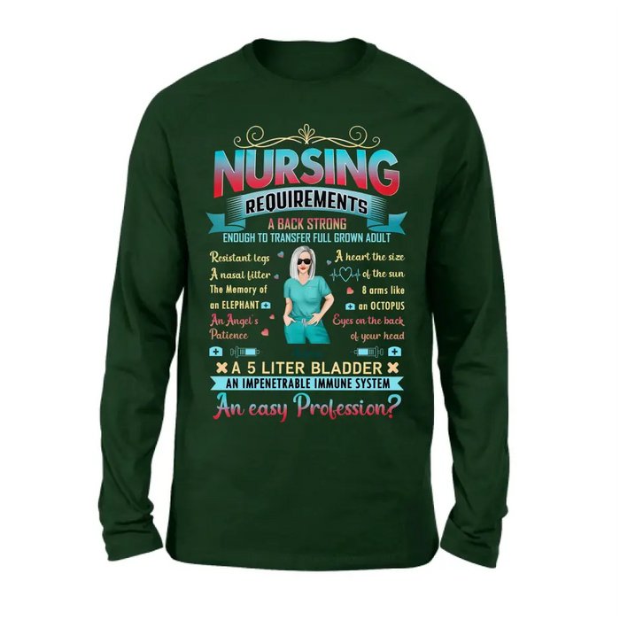 Personalized Nurse T-shirt/Long Sleeve/Sweatshirt/Hoodie - Nurse/Birthday Gift Idea - Nursing Requirements