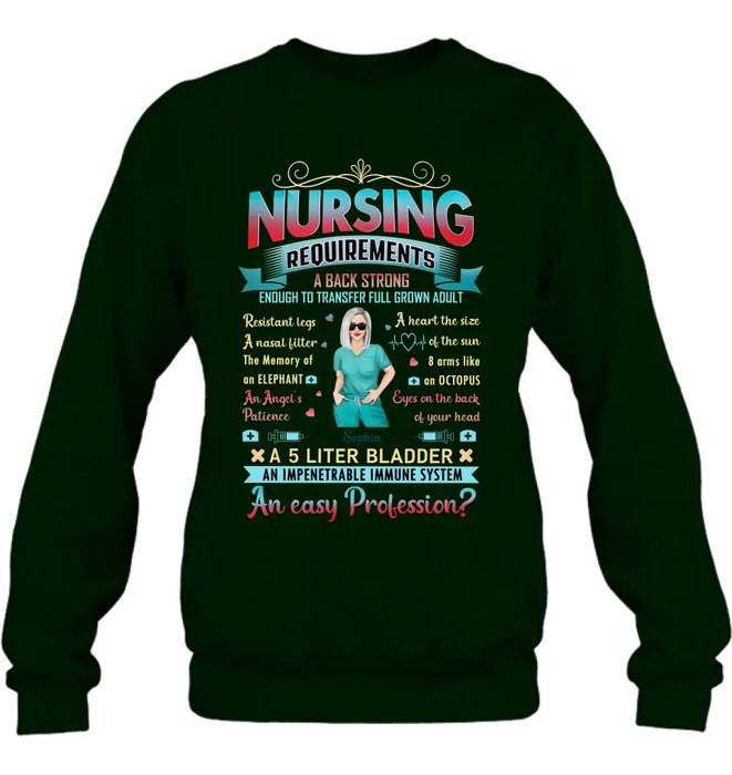 Personalized Nurse T-shirt/Long Sleeve/Sweatshirt/Hoodie - Nurse/Birthday Gift Idea - Nursing Requirements