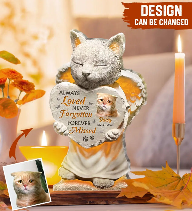 Personalized Memorial Acrylic Plaque - Memorial Gift Idea For Christmas/Cat Lover - Upload Cat Photo - No Longer By Our Side But Forever In Our Hearts