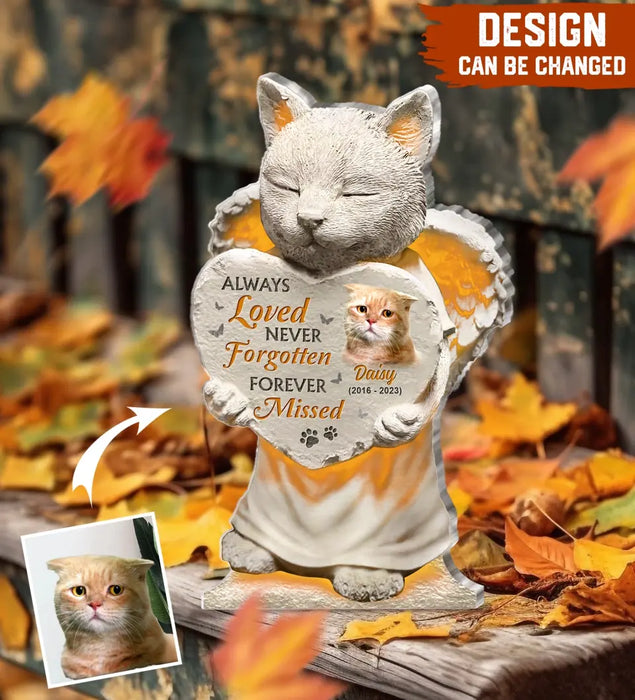 Personalized Memorial Acrylic Plaque - Memorial Gift Idea For Christmas/Cat Lover - Upload Cat Photo - No Longer By Our Side But Forever In Our Hearts