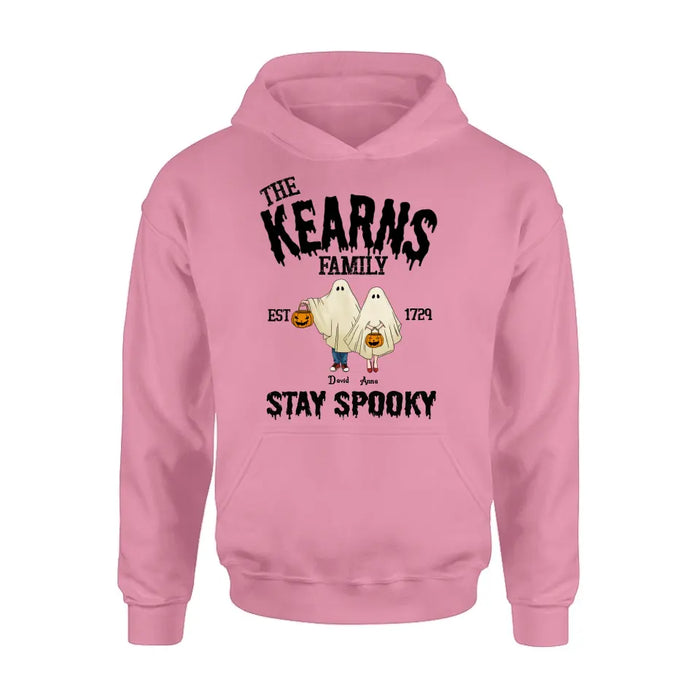 Personalized Spooky Family T-shirt/Long Sleeve/Sweatshirt/Hoodie - Gift Idea For Family/Halloween - Parents/Couple With Up to 3 Kids And 3 Dogs/Cats