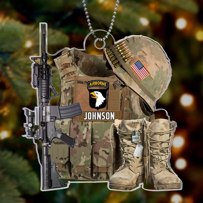 Personalized Military Uniform Acrylic Ornament - Gift Idea For Veterans/Military Gift