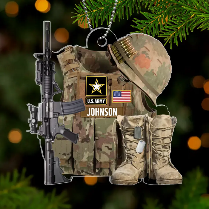 Personalized Military Uniform Acrylic Ornament - Gift Idea For Veterans/Military Gift