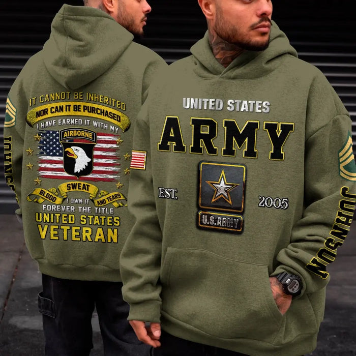Personalized Veteran All-Over Print Hoodie - Gift Idea For Veteran - I Owned It Forever The Title United States Veteran