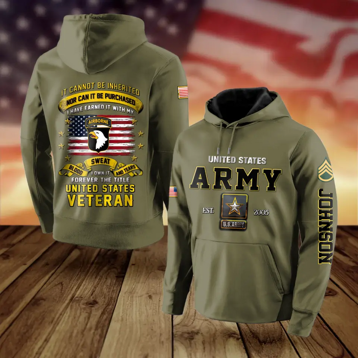 Personalized Veteran All-Over Print Hoodie - Gift Idea For Veteran - I Owned It Forever The Title United States Veteran