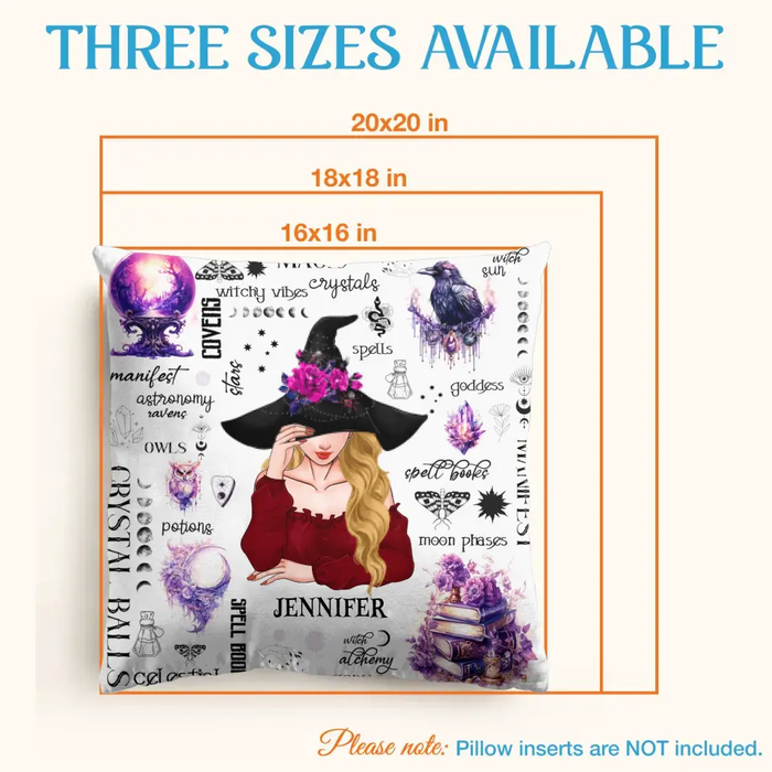 Personalized Witch Pillow Cover - Gift Idea For Halloween/Witch - Crystal Balls
