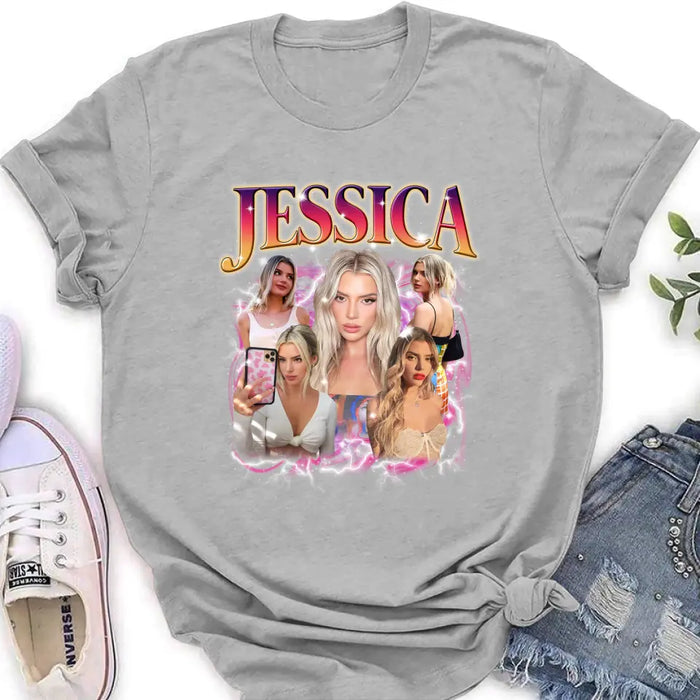 Personalized Man and Women Photo Vintage T-shirt - Upload Photos - Gift Idea To Girl Friend/Boy Friend