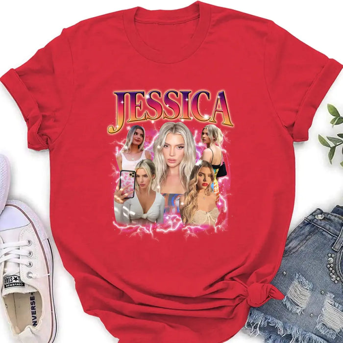 Personalized Man and Women Photo Vintage T-shirt - Upload Photos - Gift Idea To Girl Friend/Boy Friend