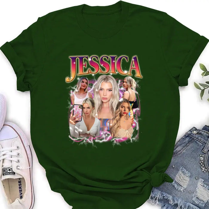 Personalized Man and Women Photo Vintage T-shirt - Upload Photos - Gift Idea To Girl Friend/Boy Friend
