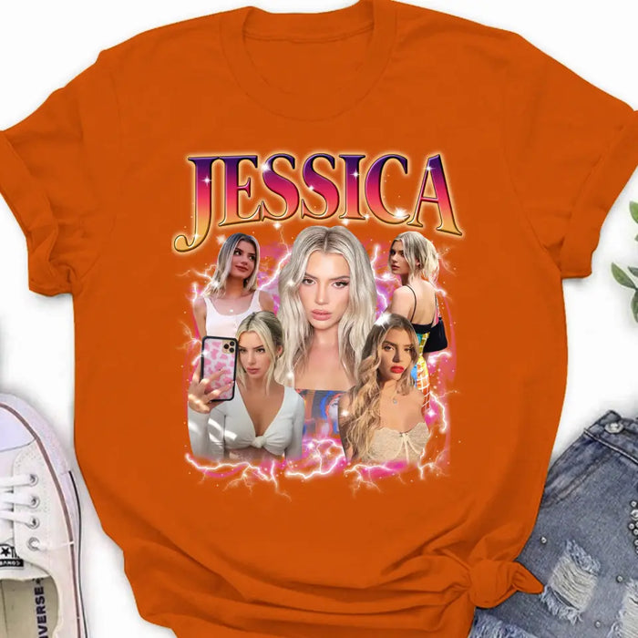 Personalized Man and Women Photo Vintage T-shirt - Upload Photos - Gift Idea To Girl Friend/Boy Friend