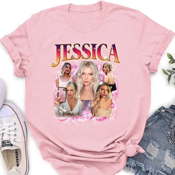 Personalized Man and Women Photo Vintage T-shirt - Upload Photos - Gift Idea To Girl Friend/Boy Friend