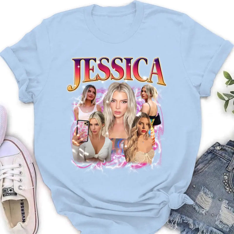 Personalized Man and Women Photo Vintage T-shirt - Upload Photos - Gift Idea To Girl Friend/Boy Friend