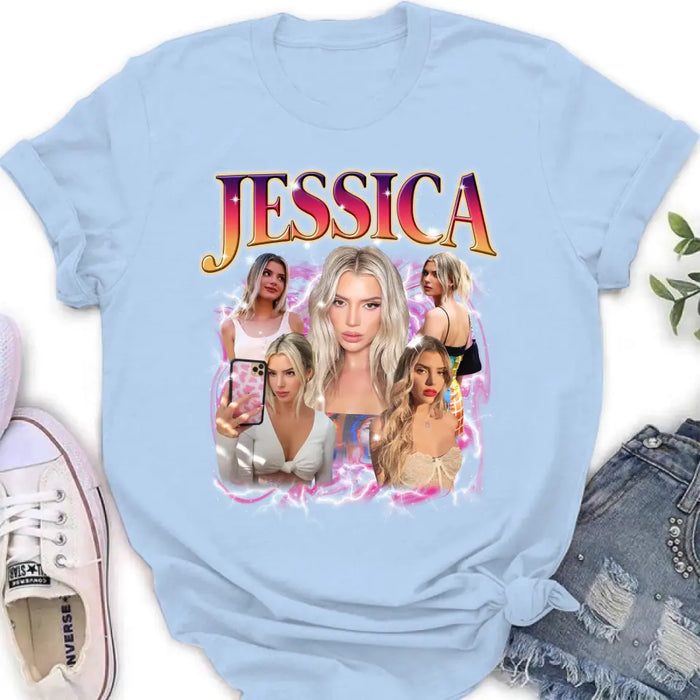 Personalized Man and Women Photo Vintage T-shirt - Upload Photos - Gift Idea To Girl Friend/Boy Friend