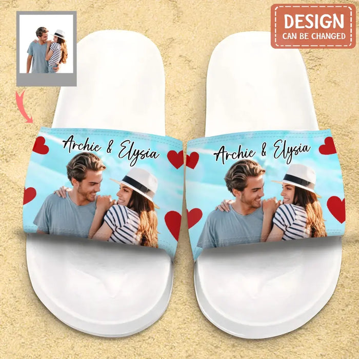 Personalized Couple Sandals - Upload Photo - Gift Idea For Couple