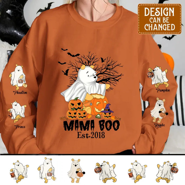 Personalized Grandma/Mom AOP Sweater - Up to 8 Kids - Halloween Gift Idea For Grandma/Mother - Mama Boo
