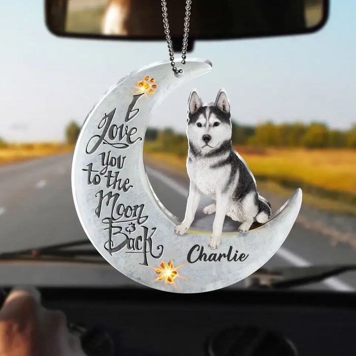 Personalized Dog Acrylic Ornament - Gift Idea For Dog Lover/Christmas - I Love You To The Moon And Back