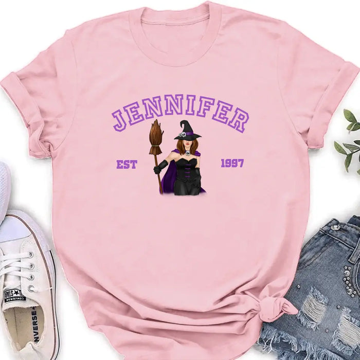 Personalized Witch T-shirt/Long Sleeve/Sweatshirt/Hoodie - Halloween Gift Idea For Witch/Bestie - Custom Name