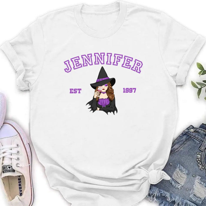 Personalized Witch T-shirt/Long Sleeve/Sweatshirt/Hoodie - Custom Name - Halloween Gift Idea For Witch/Bestie