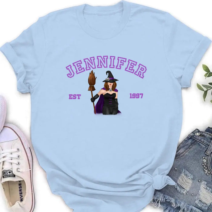 Personalized Witch T-shirt/Long Sleeve/Sweatshirt/Hoodie - Halloween Gift Idea For Witch/Bestie - Custom Name