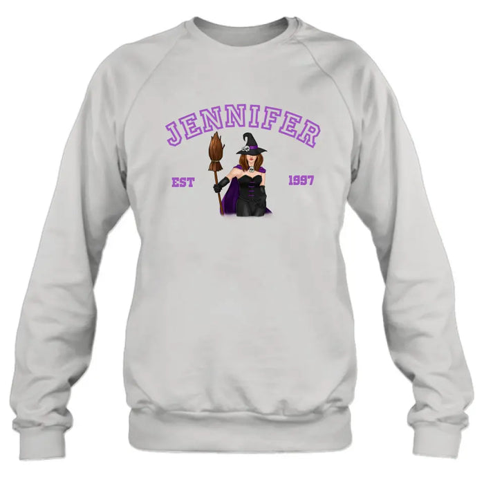 Personalized Witch T-shirt/Long Sleeve/Sweatshirt/Hoodie - Halloween Gift Idea For Witch/Bestie - Custom Name