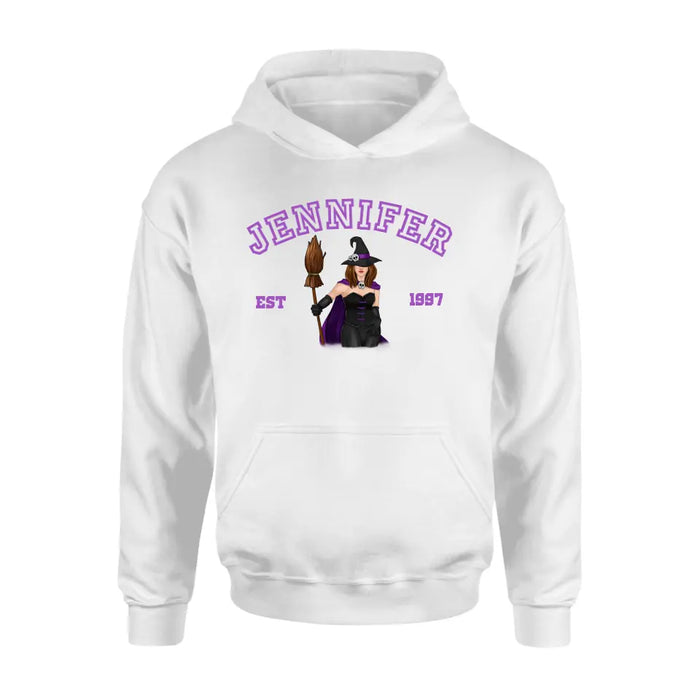 Personalized Witch T-shirt/Long Sleeve/Sweatshirt/Hoodie - Halloween Gift Idea For Witch/Bestie - Custom Name