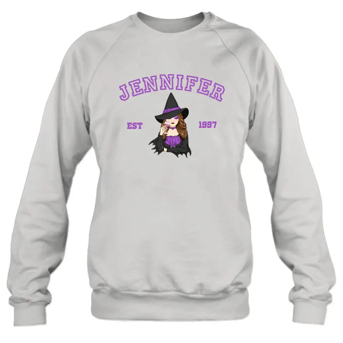 Personalized Witch T-shirt/Long Sleeve/Sweatshirt/Hoodie - Custom Name - Halloween Gift Idea For Witch/Bestie