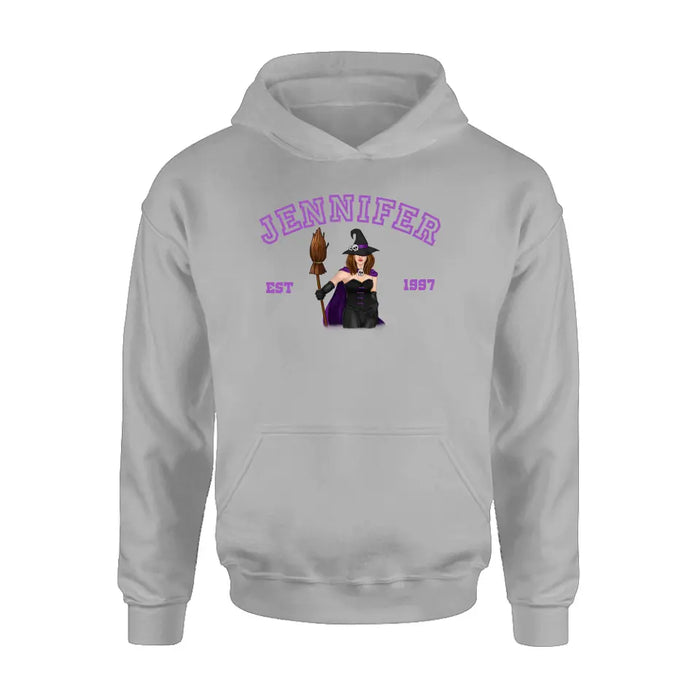 Personalized Witch T-shirt/Long Sleeve/Sweatshirt/Hoodie - Halloween Gift Idea For Witch/Bestie - Custom Name