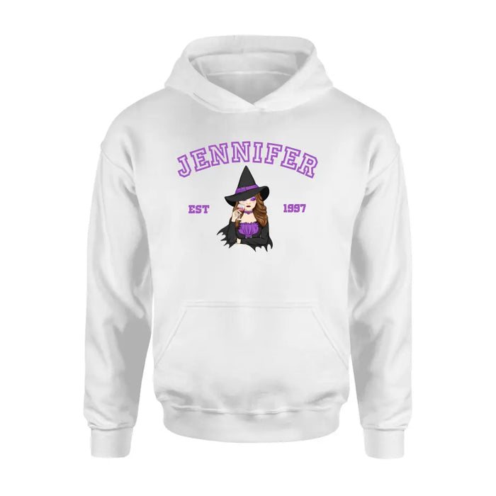 Personalized Witch T-shirt/Long Sleeve/Sweatshirt/Hoodie - Custom Name - Halloween Gift Idea For Witch/Bestie
