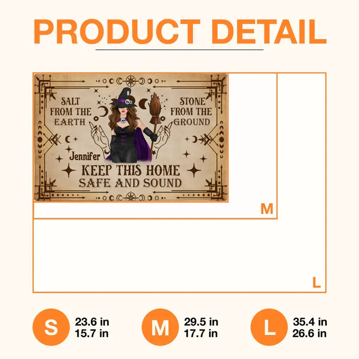 Personalized Witch Doormat - Halloween Gift Idea - Keep This Home Safe And Sound