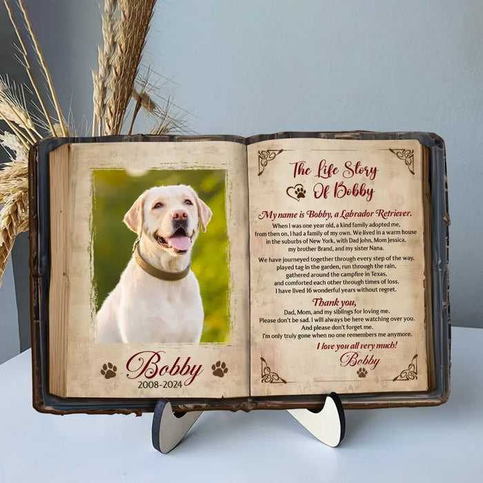 Personalized The Life Story Of Dog 2 Layered Wooden Art - Custom Dog's Story And Photo - Memorial Gift Idea For Dog Lover